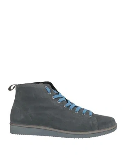 Pànchic Panchic Man Ankle Boots Grey Size 12 Leather In Gray