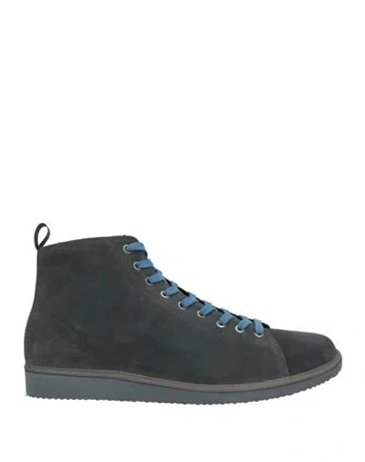 Pànchic Panchic Man Ankle Boots Gunmetal Size 12 Textile Fibers In Gray