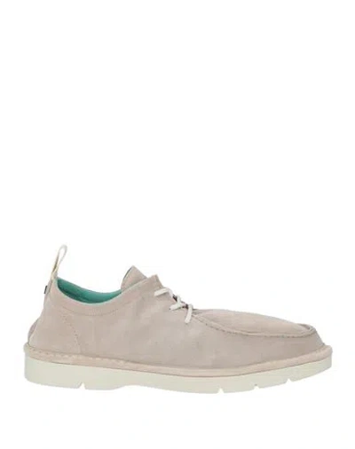 Pànchic Panchic Man Lace-up Shoes Beige Size 8 Leather In Neutral