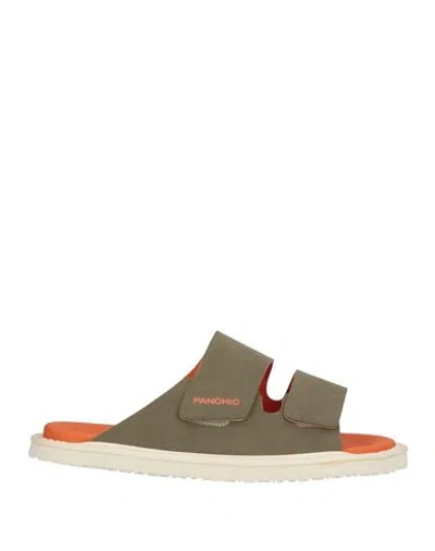 Pànchic Panchic Man Sandals Military Green Size 7 Textile Fibers In Multi