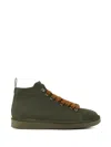 Pànchic Panchic Sneakers With Leather And Functional Design Details In Verde Militare Brown