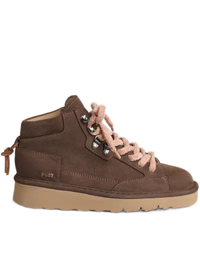Pànchic Mid-top Sneakers In Rich Brown Nubuck Leather