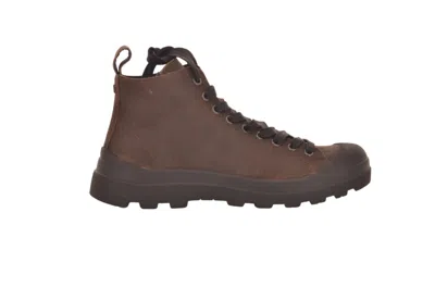 Pànchic Panchic Military Green Waxed Suede Ankle Boots In Brown