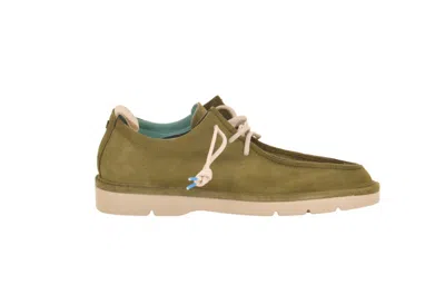Pànchic Panchic Olive Suede Sneakers With Tapered Silhouette In Green