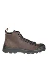 Pànchic Panchic Military Green Waxed Suede Ankle Boots In Brown