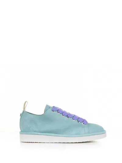 Pànchic Sneaker In Aqua Green Suede In Aqua-urban Violet