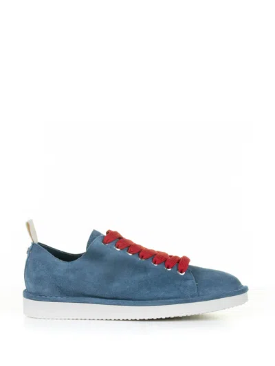 Pànchic Sneaker In Blue Suede In Basic Blue- Red
