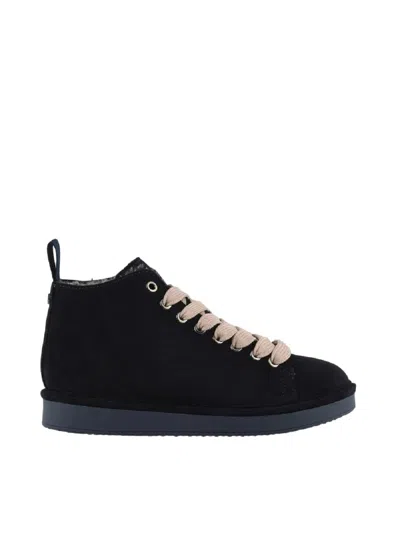 Pànchic Panchic High-top Sneakers With Leather Finish And Design In Blu Blu E Verdi