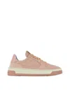 Pànchic Panchic Low-top Suede And Leather Sneaker Shoes In Rosa Chiari E Naturali