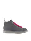Pànchic Panchic Sneakers With Luxurious Suede And Fuchsia Laces Featuring Removable Insole And Fur Lining In Grey