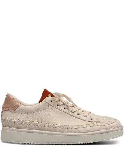 Pànchic Textured-trim Leather Trainers In Pink