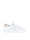 Pànchic White Leather Sneaker And Pink Heel In White