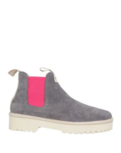 Pànchic Panchic Woman Ankle Boots Grey Size 7 Soft Leather In Gray