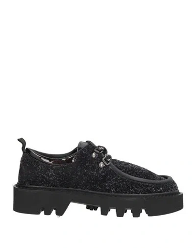 Pànchic Panchic Woman Lace-up Shoes Black Size 7 Leather