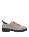 Pànchic Panchic Woman Lace-up Shoes Light Grey Size 7 Leather In Gray
