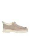 Pànchic Panchic Woman Lace-up Shoes Light Grey Size 7 Leather In Gray