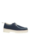 Pànchic Panchic Woman Lace-up Shoes Navy Size 7 Leather, Textile Fibers In Blue