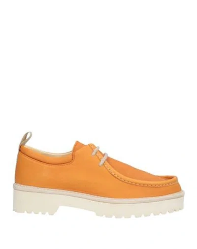 Pànchic Panchic Woman Lace-up Shoes Orange Size 7 Leather