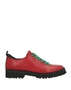 Pànchic Panchic Woman Lace-up Shoes Red Size 7 Leather In Red