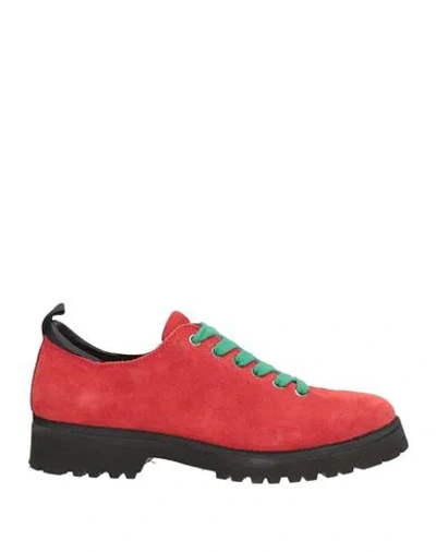 Pànchic Panchic Woman Lace-up Shoes Red Size 7 Leather