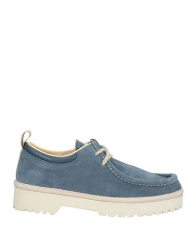 Pànchic Panchic Woman Lace-up Shoes Slate Blue Size 7 Leather