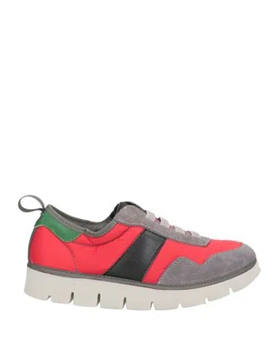 Pànchic Panchic Woman Sneakers Red Size 7 Leather, Textile Fibers