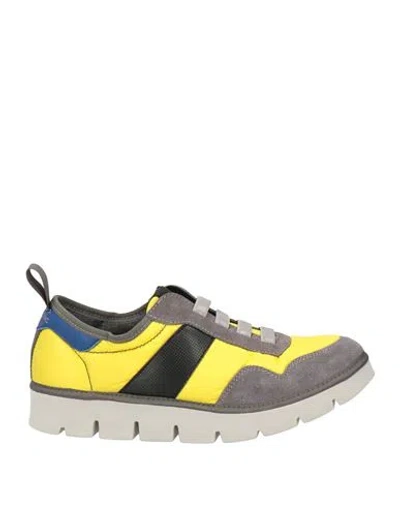 Pànchic Panchic Woman Sneakers Yellow Size 7 Leather, Textile Fibers