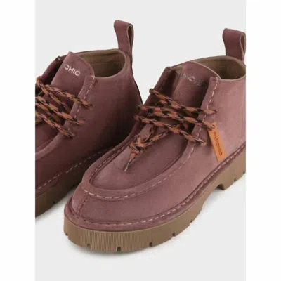 Pànchic Women's Desert Suede Shoe Boot In Brown Rose In Multi