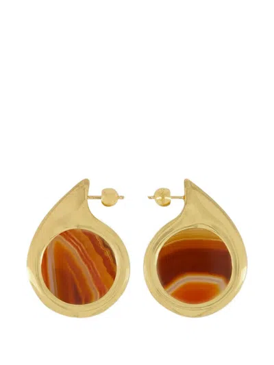 Panconesi 18k Gold-plated Brass Agate Earrings