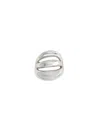 Panconesi Architectural Openwork Brass Ring In Burgundy