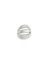 Panconesi Architectural Openwork Brass Ring In Silver
