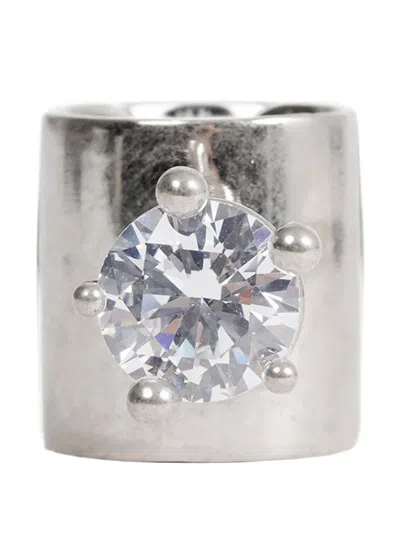 Panconesi Armour Crystal-embellished Rings In Silber