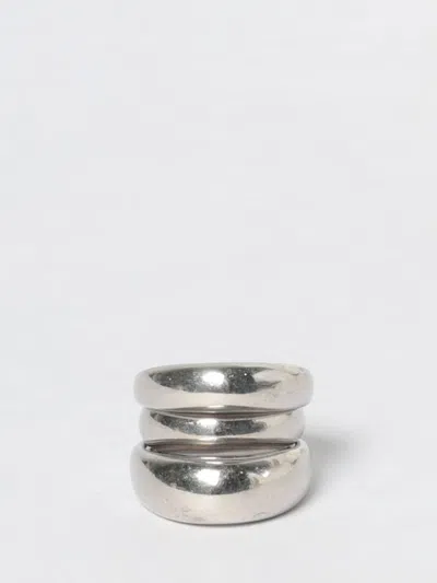 Panconesi Blow Solar Band Ring In 925 Sterling Silver With Engraved Logo In Metallic