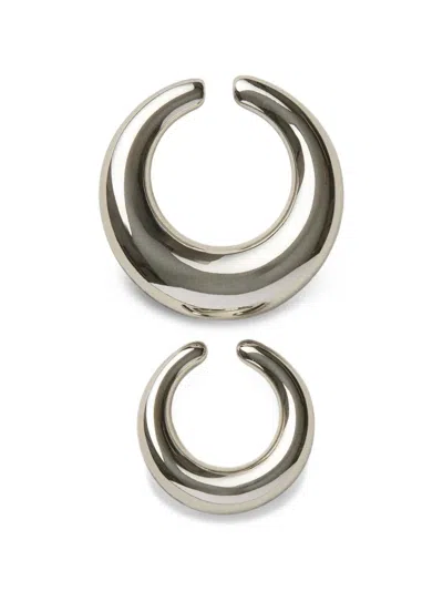 Panconesi Blow Up Circular-design Ear Cuffs In Silver