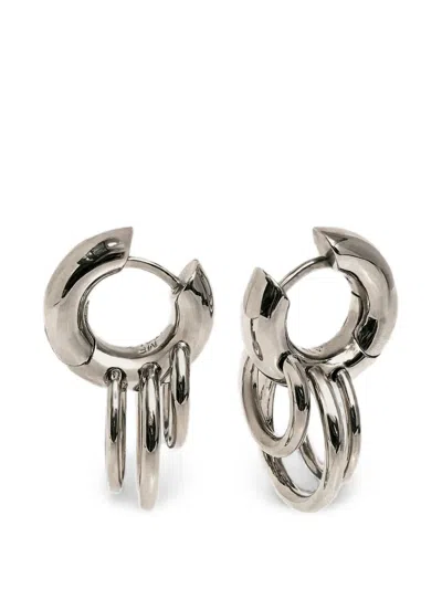 Panconesi Blow Up Hoop Earrings In Silver