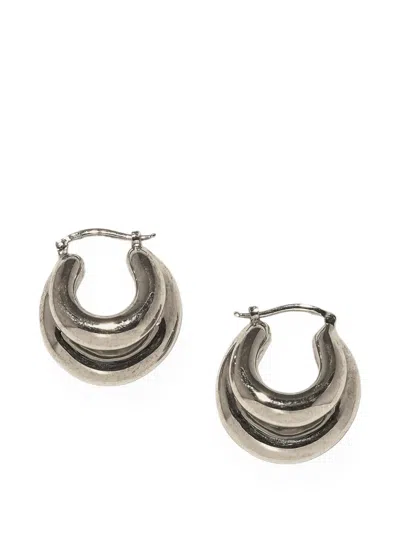 Panconesi Blow Up Huggie Earrings In Silver