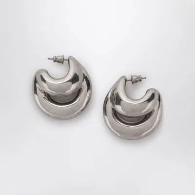 Panconesi Blow Up Huggies Earrings In Silver Tone In Metallic