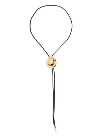 Panconesi Blow Up Leather Necklace In Black