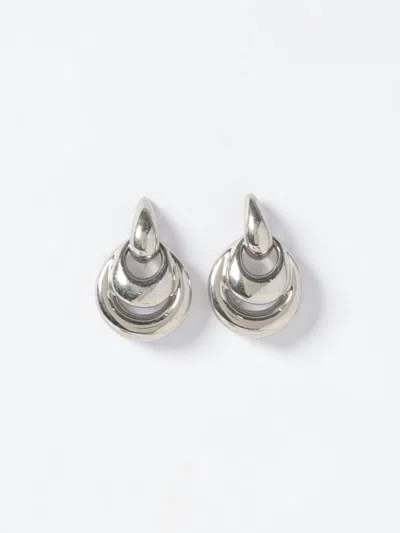Panconesi Blow Up Pendant Earrings In Chrome-plated Brass With Engraved Logo In White