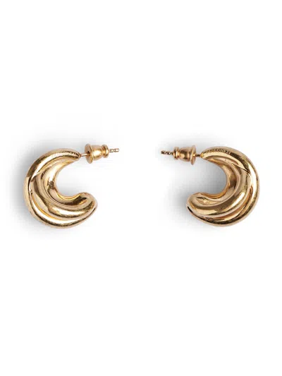 Panconesi Crescent-shaped Huggie Earrings With Twisted Layered Design In Gold
