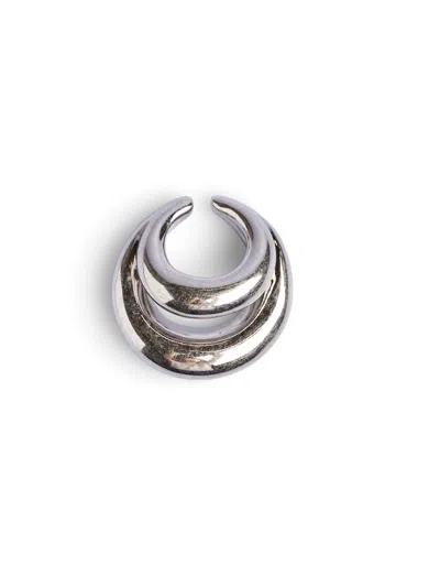 Panconesi Crescent-shaped Silver Ear Cuff With Polished Finish