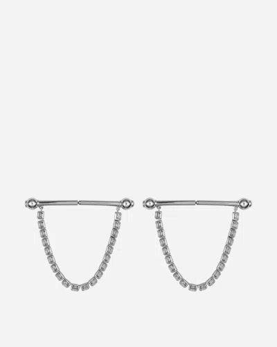 Panconesi Crystal Barbells Large Silver In Grey