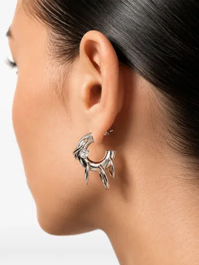 Panconesi Crystal-embellished Hoop Earrings In Silver