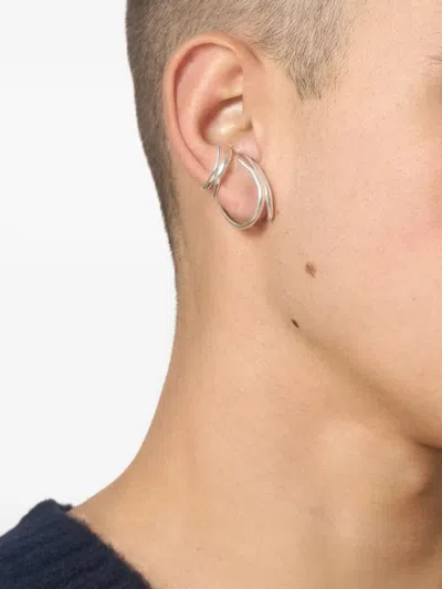 Panconesi Curved-line Ear Cuffs In Silver