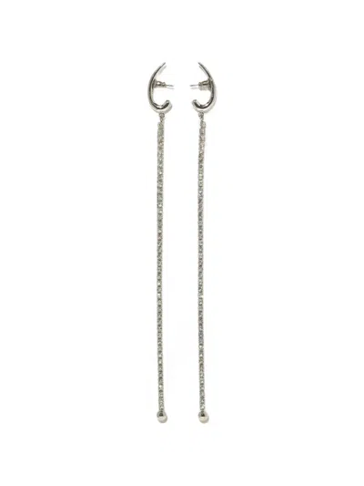 Panconesi Diamanti Pendulum Crystal-embellished Earrings In Silver