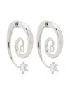 Panconesi Silver Diamanti Serpent Earrings In Grey