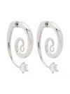 Panconesi Silver Diamanti Serpent Earrings In Grey