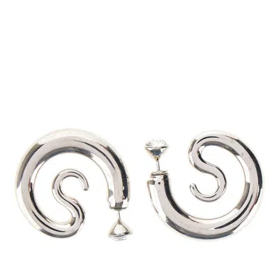 Panconesi 'diamond Serpent' Earrings In Silver