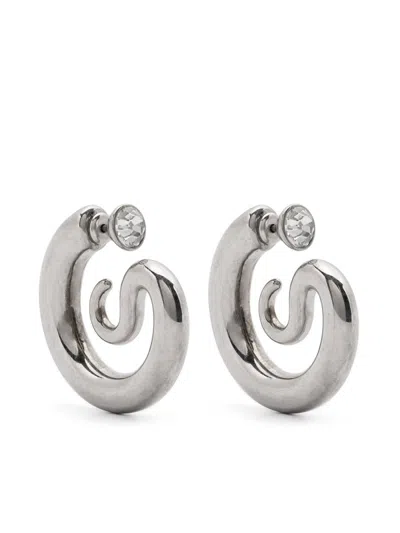 Panconesi Diamond Serpent Hoops Accessories In Grey