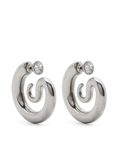 PANCONESI PANCONESI "DIAMOND SERPENT HOOPS" EARRINGS